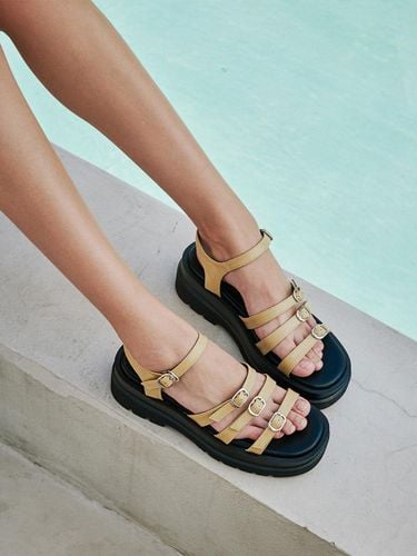 Triple Chunky Daily Strap Platform Sandals [/Silver/Mustard] - MAC MOC - Modalova