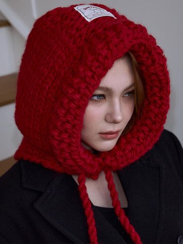 Handmade Wool Classic One-Size Balaclava [RED] - Rosefrantz - Modalova