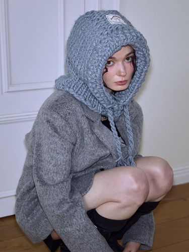 Handmade Wool-Blend One-Size Balaclava [Sky Blue] - Rosefrantz - Modalova