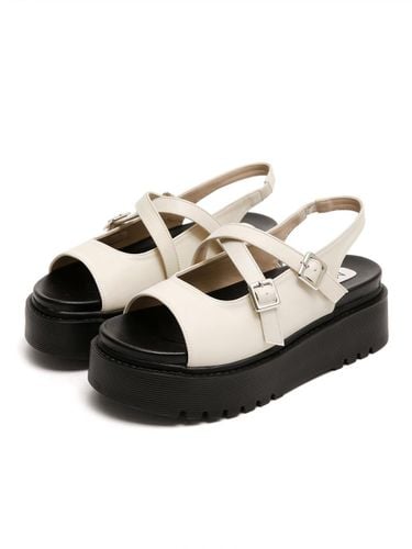 Buckle Hidden Elastic Open-toe Platform Sandals (6cm) - MAC MOC - Modalova