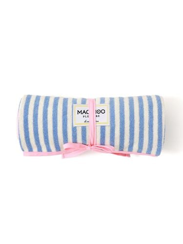 Cotton Striped Oversized Beach Towel [Pink/Green/Sky Blue] - MAC MOC - Modalova