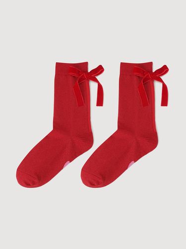 Ribbon Metal Velvet Socks [] (LXLAM25010REX) - LUCKY CHOUETTE - Modalova