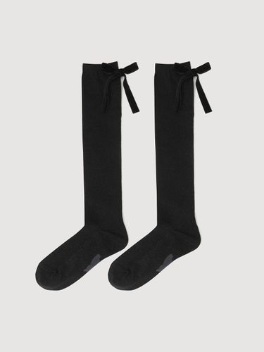 Ribbon Metal Cotton Blend Knee Socks [] (LXLAM25020BKX) - LUCKY CHOUETTE - Modalova