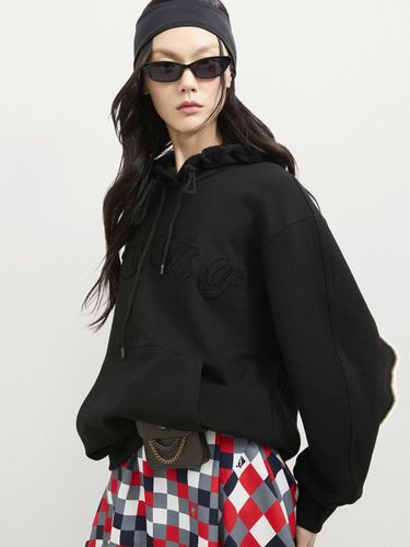 Embroidery Hooded Oversized T-shirt [] (LFTAS25120BKX) - LUCKY CHOUETTE - Modalova