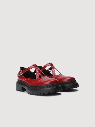 Studded Leather Buckle Loafers [] (LK1CM25100REX) - LUCKY CHOUETTE - Modalova