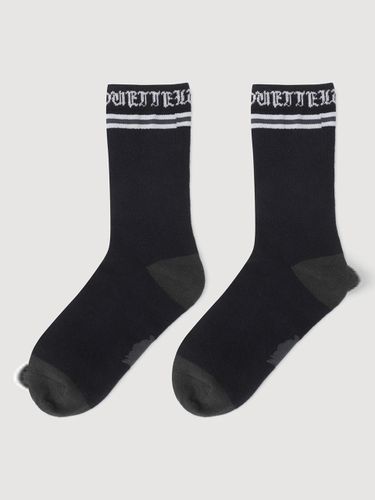 Lettering Cotton Versatile Socks [Dark ] (LXLAM25100NYD) - LUCKY CHOUETTE - Modalova