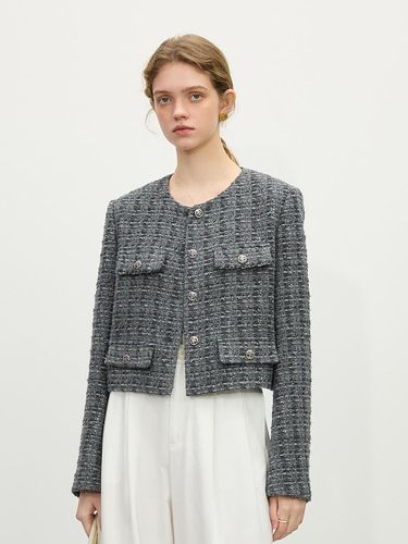 Elegant Lined Tweed Jacket [Gray] - We’Dee - Modalova