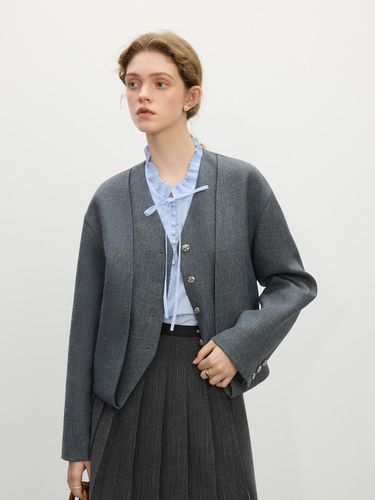 Collarless Tailored Polyester Jacket - We’Dee - Modalova