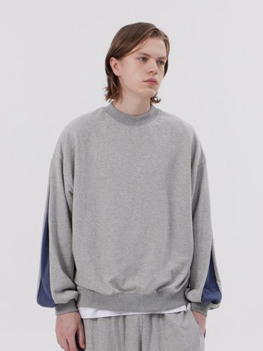 Overfit Color Block Terry Sweatshirt - BSMT - Modalova