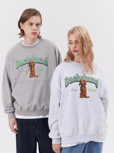 Overfit Double-sided Dachshund Pocket Sweatshirt - BSMT - Modalova