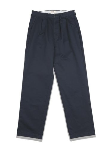 Pleated Cotton Relaxed Fit Pants [Navy] - SENTIBONES - Modalova