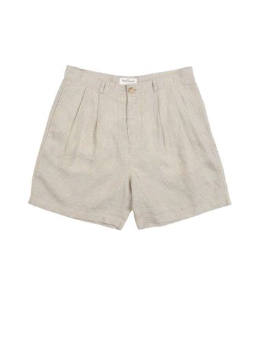 Linen Check Double-Pleat Shorts [Yellow] - SENTIBONES - Modalova