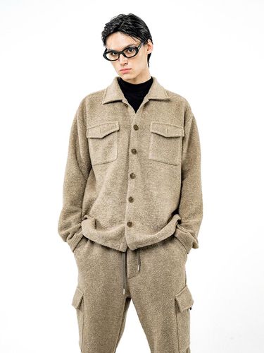 Boucle Wool-Blend Regular Fit Jacket [Light Brown] (W244TP01OT-M) - Chance’s noi - Modalova