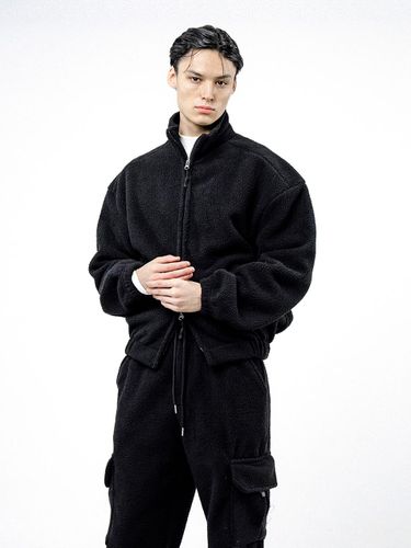 Fleece Two-way Premium Polyester Zip-up [Black] (M244TP02BK) - Chance’s noi - Modalova