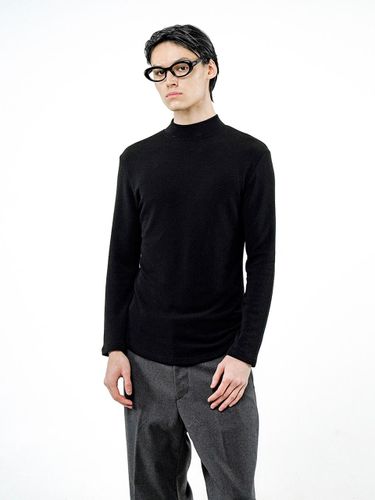 Fleece Wool Half Standard Fit Turtleneck [Black] (M244TP03BK) - Chance’s noi - Modalova