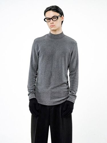 Fleece Wool Half Turtleneck Premium Standard Fit Top [Charcoal] (M244TP03CH) - Chance’s noi - Modalova