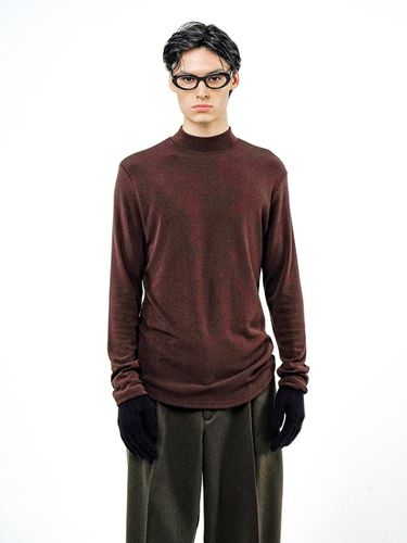 Fleece Wool Half Turtleneck Premium Sweater [Brown] (M244TP03BR) - Chance’s noi - Modalova