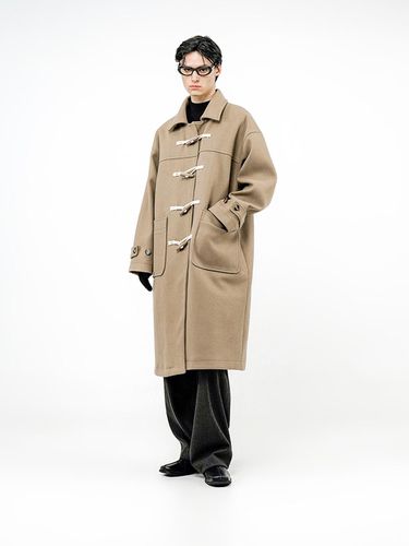 Oversized Wool Blend Snap Button Coat [Beige] (W244OT01BE-M) - Chance’s noi - Modalova