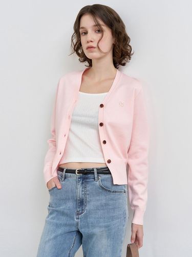 Essential Standard Fit V-neck Cardigan [Pink] (WBD3L04503) - GENERAL IDEA - Modalova