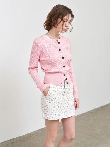 Signature Superfine Wool Cable Standard Fit Cardigan [PINK] (WBD3L04505) - GENERAL IDEA - Modalova