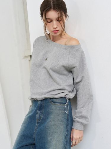 One Shoulder Loose Fit Sweatshirt [MELANGE GREY] (WBE1L02507) - GENERAL IDEA - Modalova