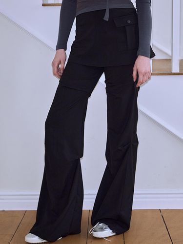 Tencel Rayon Wrap Pintuck Pants [Black] - Rosefrantz - Modalova