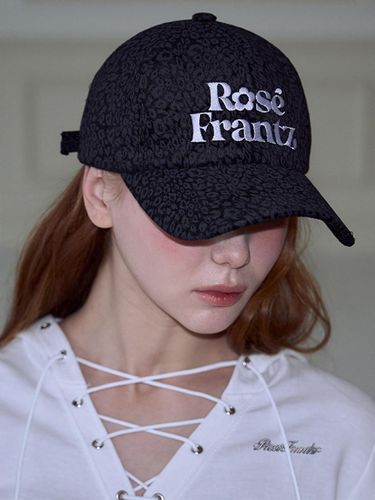 Rose Leopard Polyester Free Size Ball Cap [Black] - Rosefrantz - Modalova