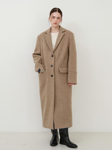 Merino Wool Maxi Long Coat [Beige] - dankedir - Modalova