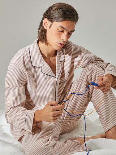 Cotton-Polyester Twill Stripe Lightweight Pajama - SLEEPYCAT - Modalova