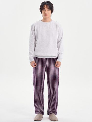 Gingham Check Pure Cotton Flannel Pajama Pants - MAY FLOWER - Modalova