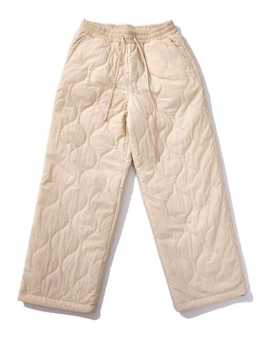 Quilted Elastic Waist Straight Fit Pants - FOVERE - Modalova