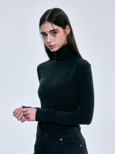 Wool Alpaca Blend Slim Fit Turtleneck Top - FOVERE - Modalova