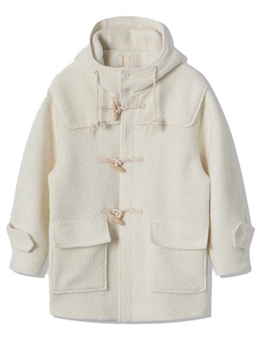 Wool Half-Length Hooded Duffle Coat [Ivory] - FOVERE - Modalova