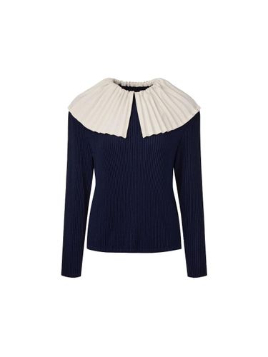 Accordion Collar Pleated Polyester Top [] - MONPLISSE - Modalova