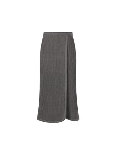 Winter Wrap H-Line Pleated Skirt [Gray] - MONPLISSE - Modalova