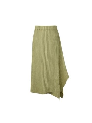 Side Patch A-Line Pleated Skirt [GREEN] - MONPLISSE - Modalova