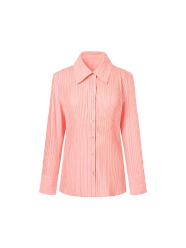 Boyfriend Fit Pleated Polyester Shirt [] - MONPLISSE - Modalova