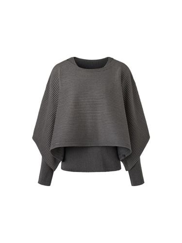 Winter Cape Two-Way Pleated Blouse [Gray] - MONPLISSE - Modalova