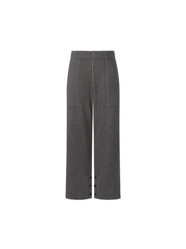 Winter Pleated Slim Fit Long Pants [Gray] - MONPLISSE - Modalova