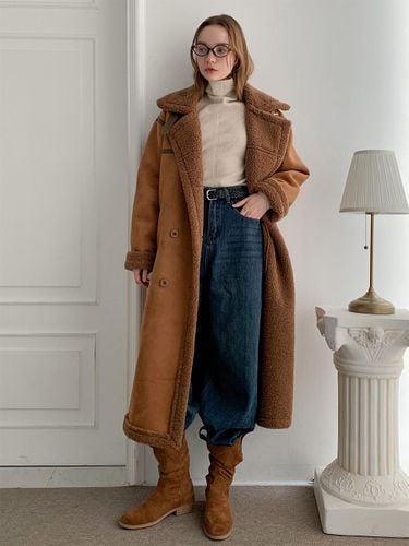 Shearling Long Double Mustang Coat [] (VCOAT_033) - VASCARA - Modalova