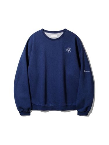 Washed Denim Oversized Semi-Crop Sweatshirt [] (BK5978) - BAKKEN - Modalova