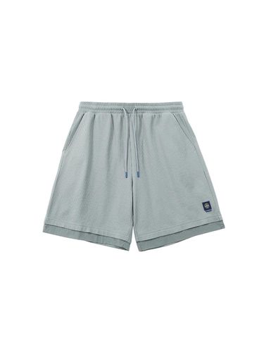 Woven Mix Waffle Polyester Shorts [Dark Gray] (1152) - PAN AM - Modalova