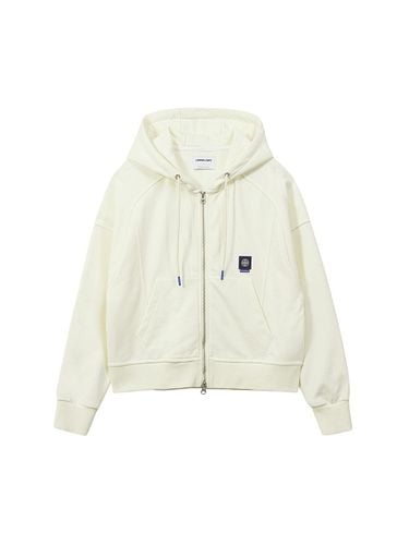 Hooded Cotton Polyester Zip-up Jacket [Cream] (3161) - PAN AM - Modalova