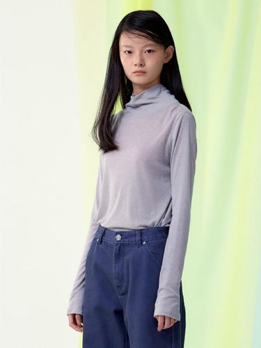 Essential Sheer Ribbed Turtleneck T-shirt [Light Grey] (KE5140M012) - kuho plus - Modalova