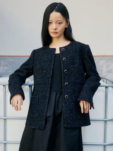 Tweed Wool-blend Single-breasted Midi Jacket [] (KE5111M04R) - kuho plus - Modalova