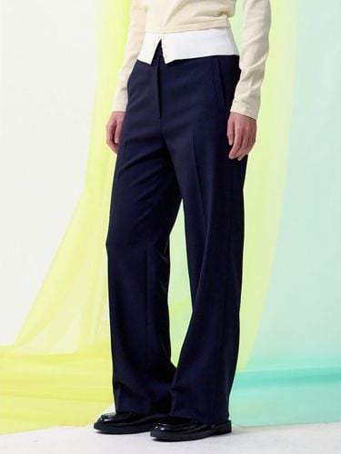 Half Banding Slim Straight Pants [] (KE5121M01R) - kuho plus - Modalova