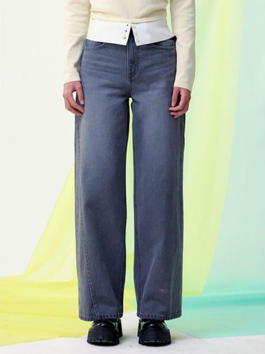 Panelled Semi Wide Fit Denim Pants [] (KE5121M563) - kuho plus - Modalova