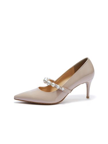 Pearl Embellished Elastic Stiletto [Light Beige] - BRIANA - Modalova