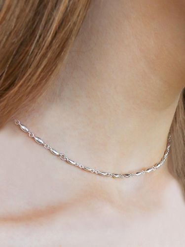 Silver Adjustable Chain Signature Symbol Choker Necklace - dfarbe - Modalova