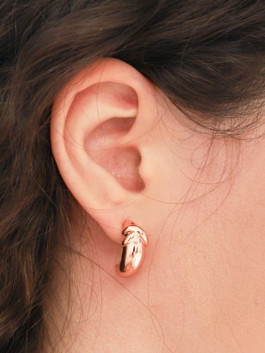 Rose Gold Volumetric 925 Silver Earrings - dfarbe - Modalova